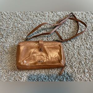 The sak wallet purse faux leather we embossed with flowers